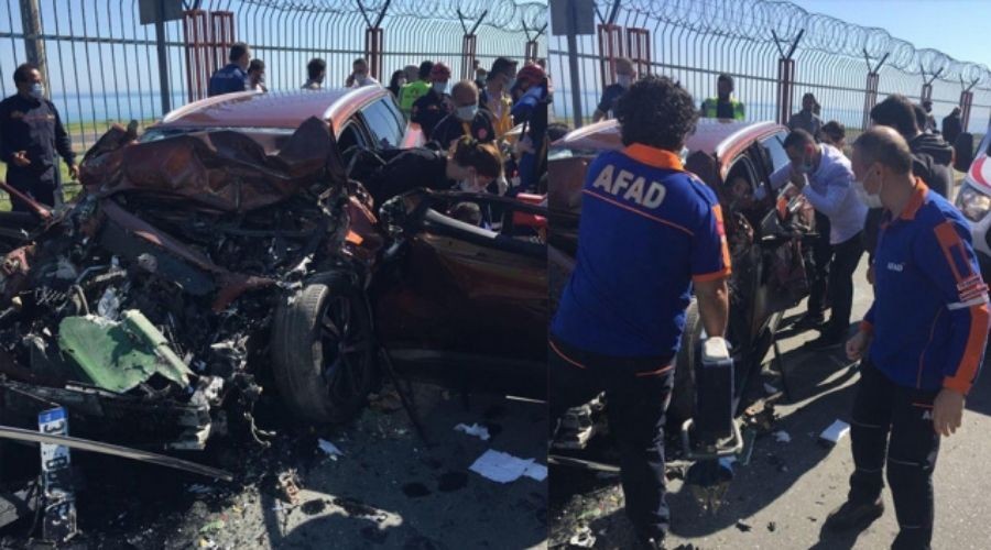 Trabzon'da trafik kazas�: 2 �l�, 4 yaral�