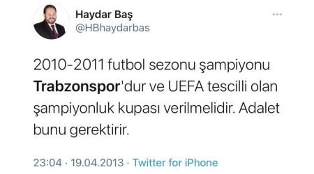 Prof.Dr. Haydar Ba� �ike S�recinde Trabzonspor'a Destek Veren Tek Liderdi