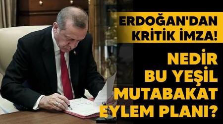 Erdo�an'dan kritik imza! Nedir bu Ye�il Mutabakat Eylem Plan�?