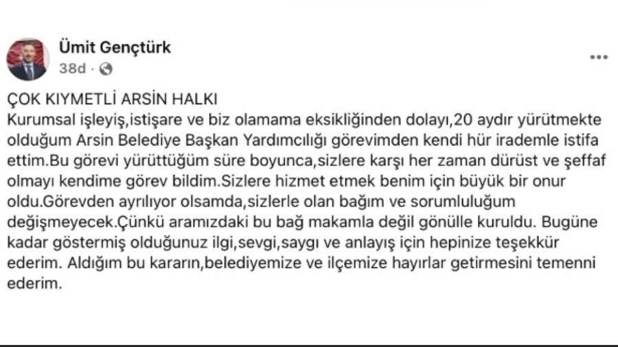 Trabzon'da fla� geli�me! Belediye Ba�kan yard�mc�s� istifa etti...