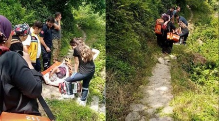Trabzon�da kalp krizi ge�iren ya�l� kad�na patika yolda m�dahale!