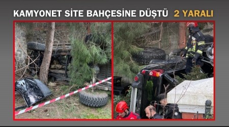 Trabzon'da kamyonet site bah�esine d��t�: 2 yaral�