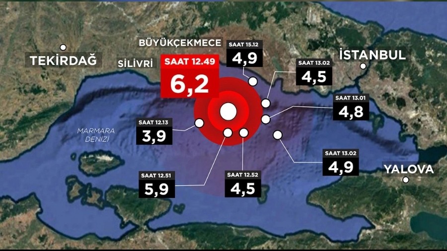 �stanbul'da 266 art�� deprem meydana geldi