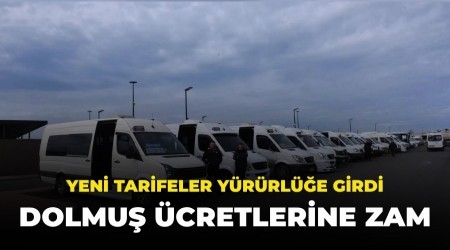 Trabzon�da dolmu� �cretlerine zam: Yeni tarifeler y�r�rl��e girdi